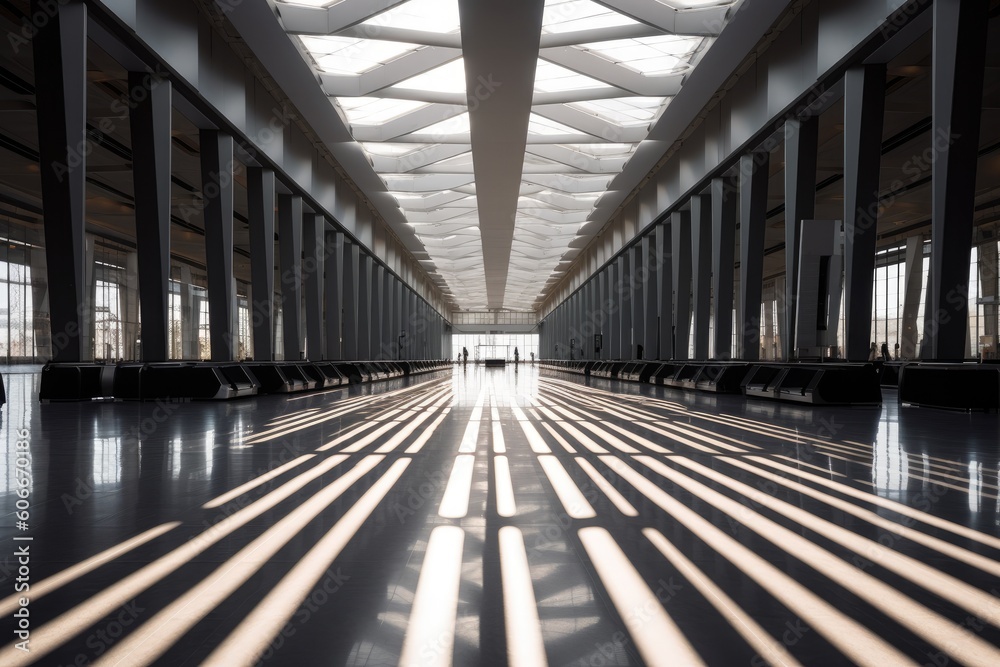 Fototapeta premium Elegance White Abstract Modern Architecture Buildings Realistic Light Shadow Wavy Resin Sheets Intricate Ceiling Designs Striped AIcreation 