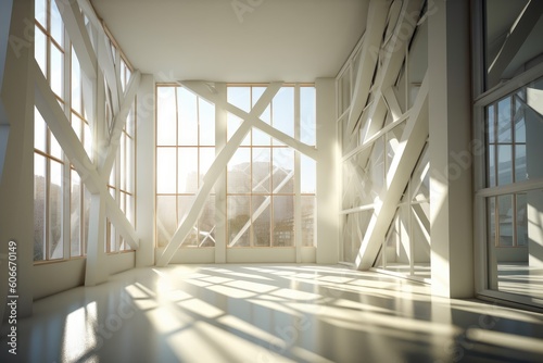 Elegance White Abstract Modern Architecture Buildings Realistic Light Shadow Wavy Resin Sheets Intricate Ceiling Designs Striped AIcreation
