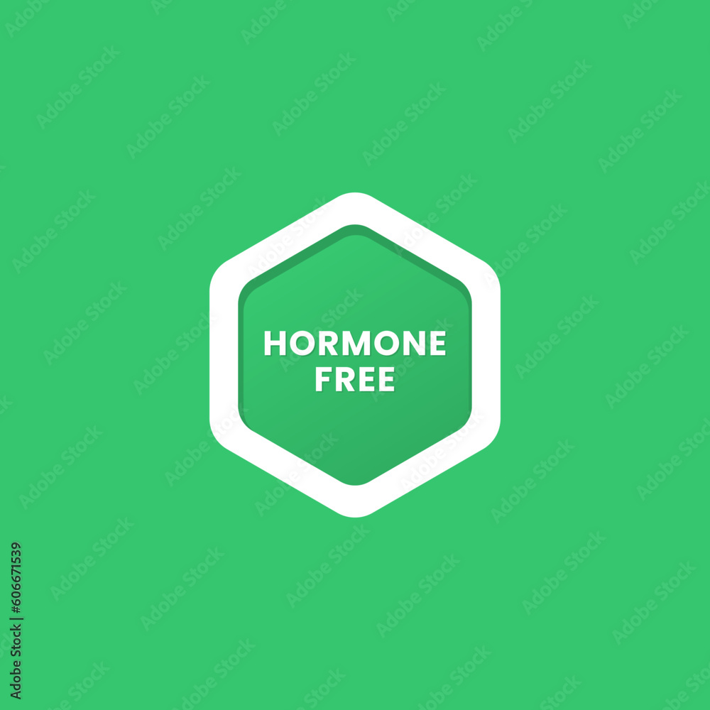 Hormones Sticker Hormone free label or Hormone free sticker vector isolated in flat ...
