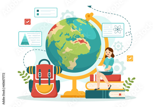 Geologist Vector Illustration with Soil Analysis and Features of the Earth for Science, Research or Expedition in Flat Cartoon Hand Drawn Templates