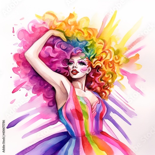 LGBTQ+ person on an isolated white background, LGBTQ+ colors, rainbow, LGBTQ © MaverickMedia