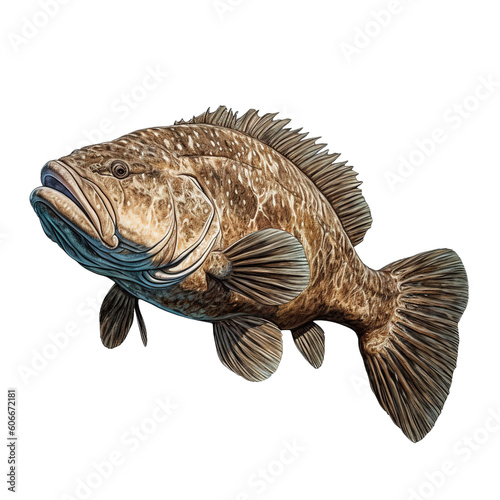 Goliath  Grouper  Fish isolated photo