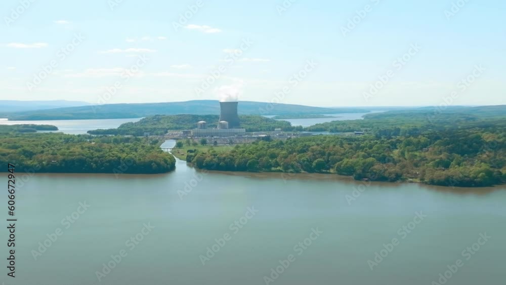 Arkansas Nuclear One, Nuclear Power Plant Located On Lake Dardanelle Outside Russellville, Arkansas - zoom in Arkansas Nuclear One, Nuclear Power Plant Located On Lake Dardanelle Outside Russellville, Arkansas - zoom in