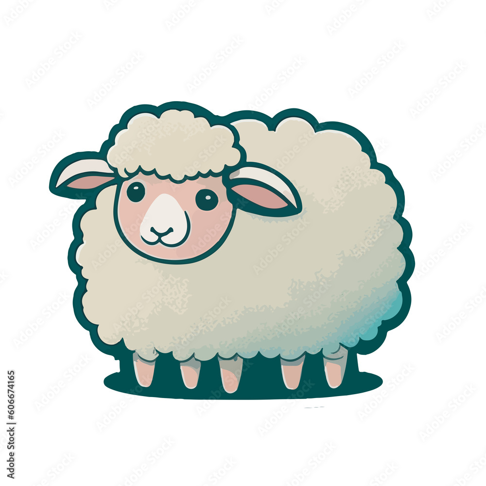 Obraz premium Sheep kawaii icon cute illustration for eid al adha