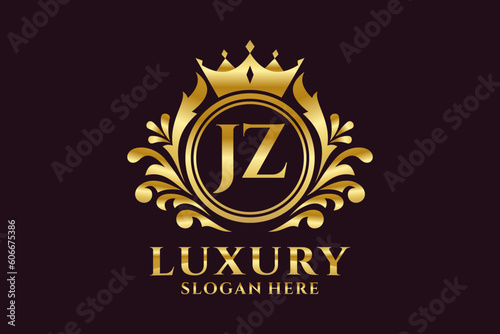 Initial JZ Letter Royal Luxury Logo template in vector art for luxurious branding projects and other vector illustration. photo