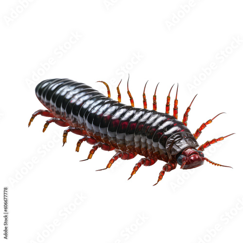 centipede on a transparant background, PNG, Generative Ai