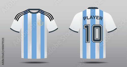 Argentina Soccer National Team Jersey Front and Back view photo