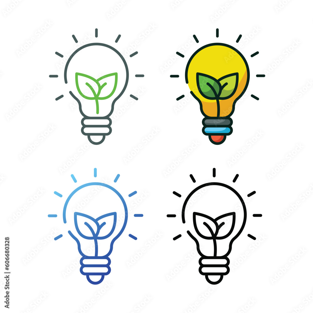 Bioenergy icon design in four variation color Bioenergy icon design in four variation color