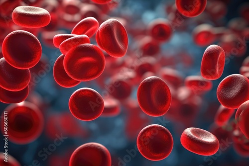 Red blood cells medical design. Medical science background. Generative Ai