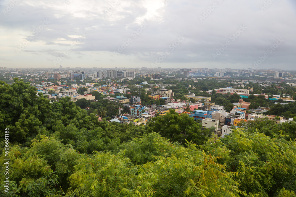View of Chennai city from a hilltop