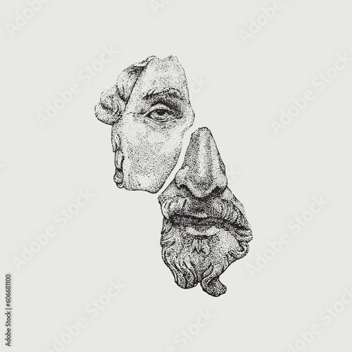 Bust of the Roman Emperor. Vector design for creative purposes.