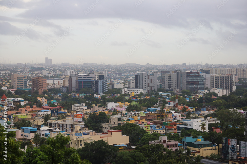 View of Chennai city from a hilltop
