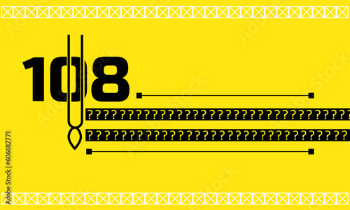 hare krishna maha mantra with 108 spritual number,veshnu tilak yellow background photo