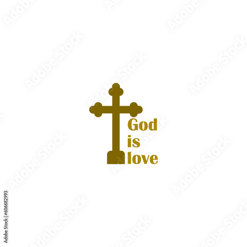 God is love inscription emblem isolated on white background