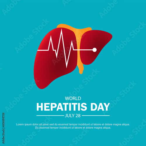 World Hepatitis Day July 28 Background Vector Illustration
