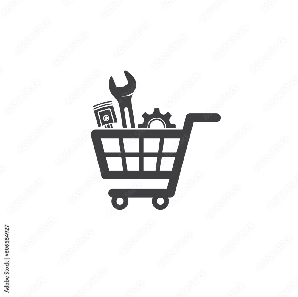 Ταπετσαρία spare parts shopping illustration, part shop, vector art.