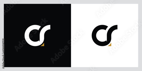 Logo letter CR, C, R creative design initials Abstract Vector