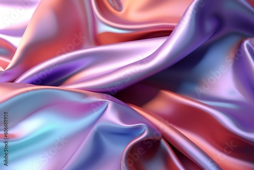 Colorful Holographic Waves  Abstract Concept. Generative Ai
