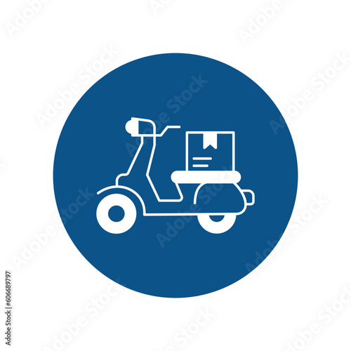 Bike delivery Vector Icon with trendy background colors that can easily edit or modify