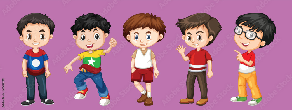 Vector set of multicultural kids character By The greatest graphics Vector set of multicultural kids character By The greatest graphics
