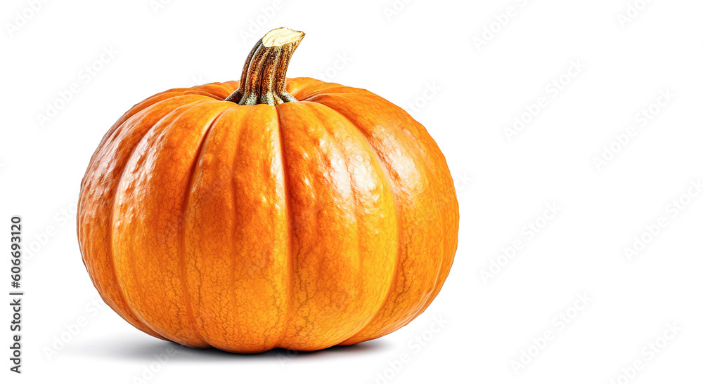 Ai generative. Orange Pumpkin on White Ai generative. Orange Pumpkin on White
