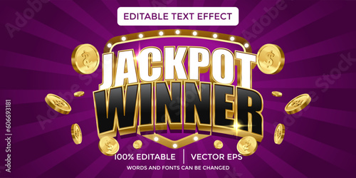 jackpot winner 3d Editable text effect