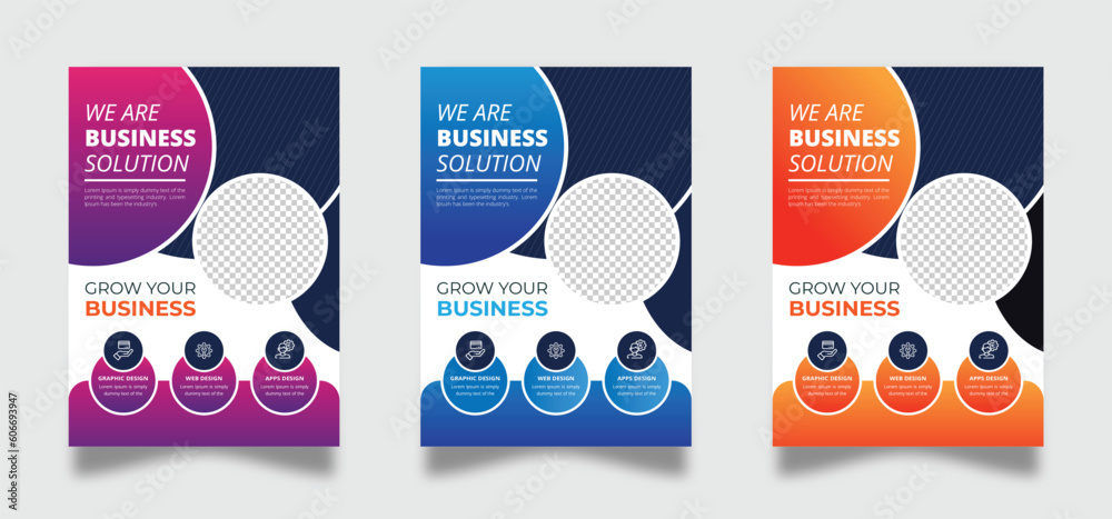 Colorful Best Creative business agency flyer design with colorful  shapes 