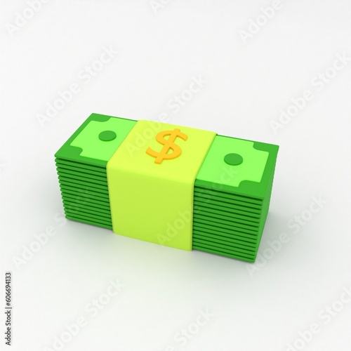 3d icon rendering. green box with euro sign