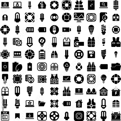 Collection Of 100 Saver Icons Set Isolated Solid Silhouette Icons Including Graphic  Icon  Isolated  Sign  Vector  Illustration  Saver Infographic Elements Vector Illustration Logo