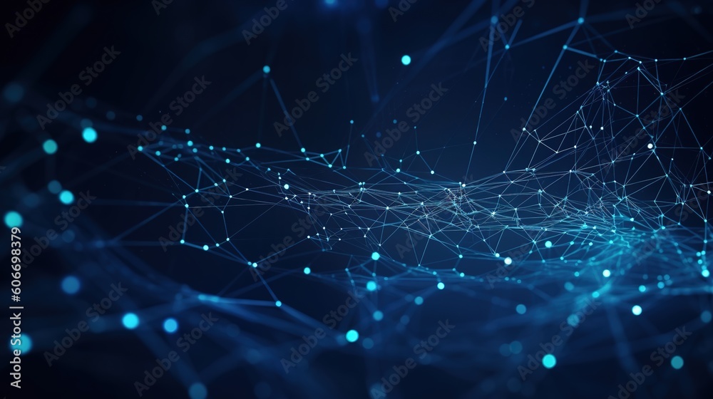 future technology smart tech abstract illustration of data flowing through a network of nodes and interconnected lines future technology smart tech abstract illustration of data flowing through a network of nodes and interconnected lines
