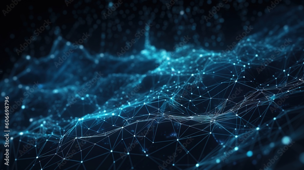 future technology smart tech abstract illustration of data flowing through a network of nodes and interconnected lines future technology smart tech abstract illustration of data flowing through a network of nodes and interconnected lines