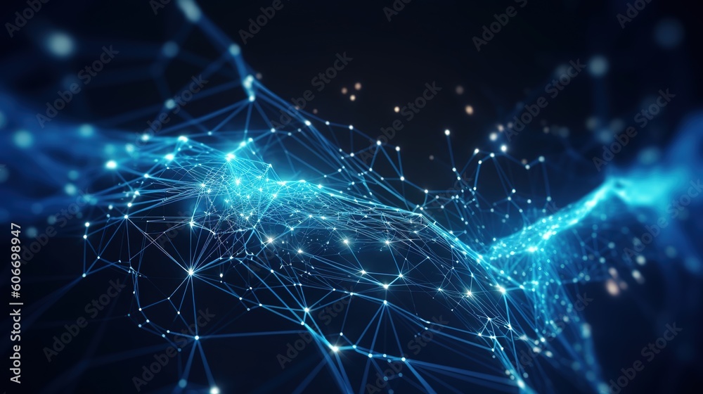 future technology smart tech abstract illustration of data flowing through a network of nodes and interconnected lines future technology smart tech abstract illustration of data flowing through a network of nodes and interconnected lines