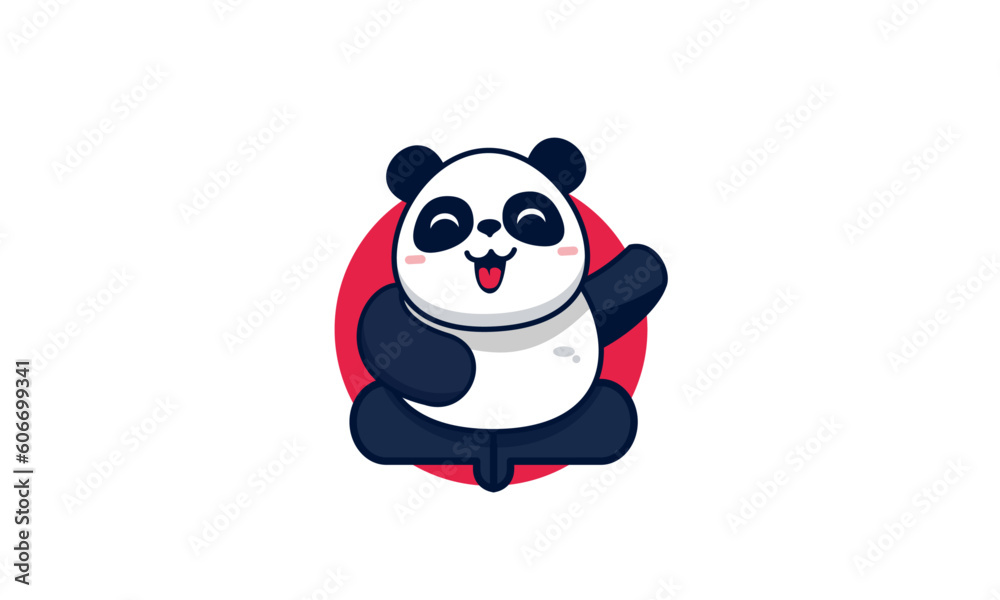 Happy panda mascot design Happy panda mascot design