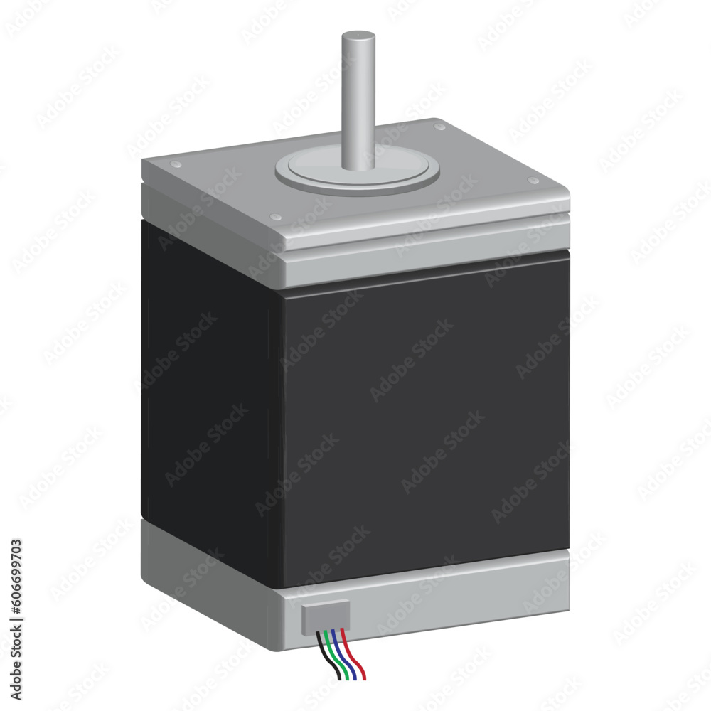 Fotografie 3d render vector design of stepper motor or step motor