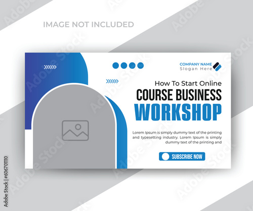 Corporate business and digital marketing timeline video thumbnail or web banner template
