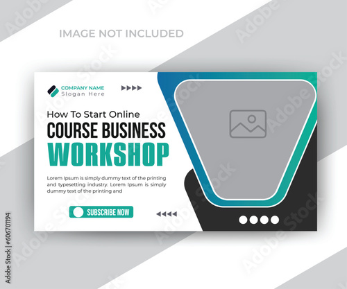 Corporate business and digital marketing timeline video thumbnail or web banner template