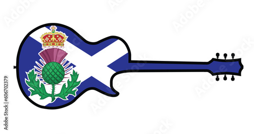 Guitar Scotland Flag Silhouettes