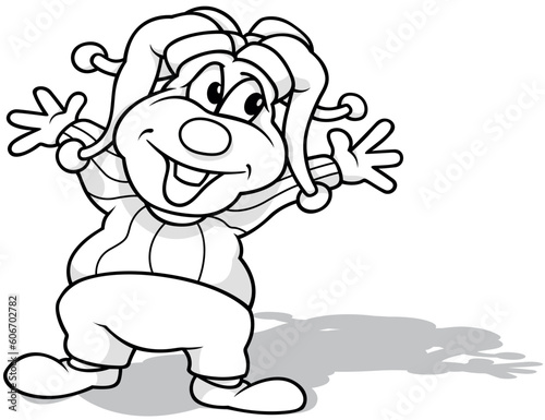 Drawing of a Circus Clown w...