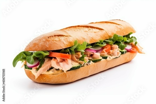 Fresh sandwich meal. Generate Ai © nsit0108