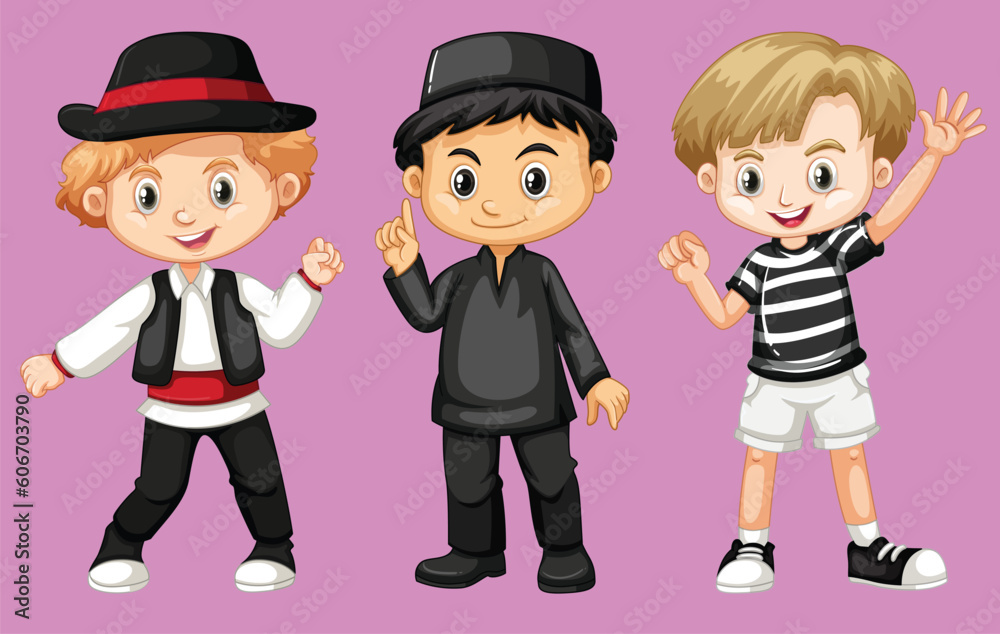 Vector set of children from different countries Vector set of children from different countries