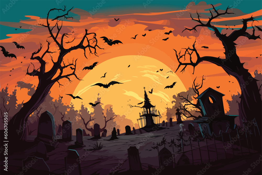 Halloween Background, Illustrator Vector, pumpkin.