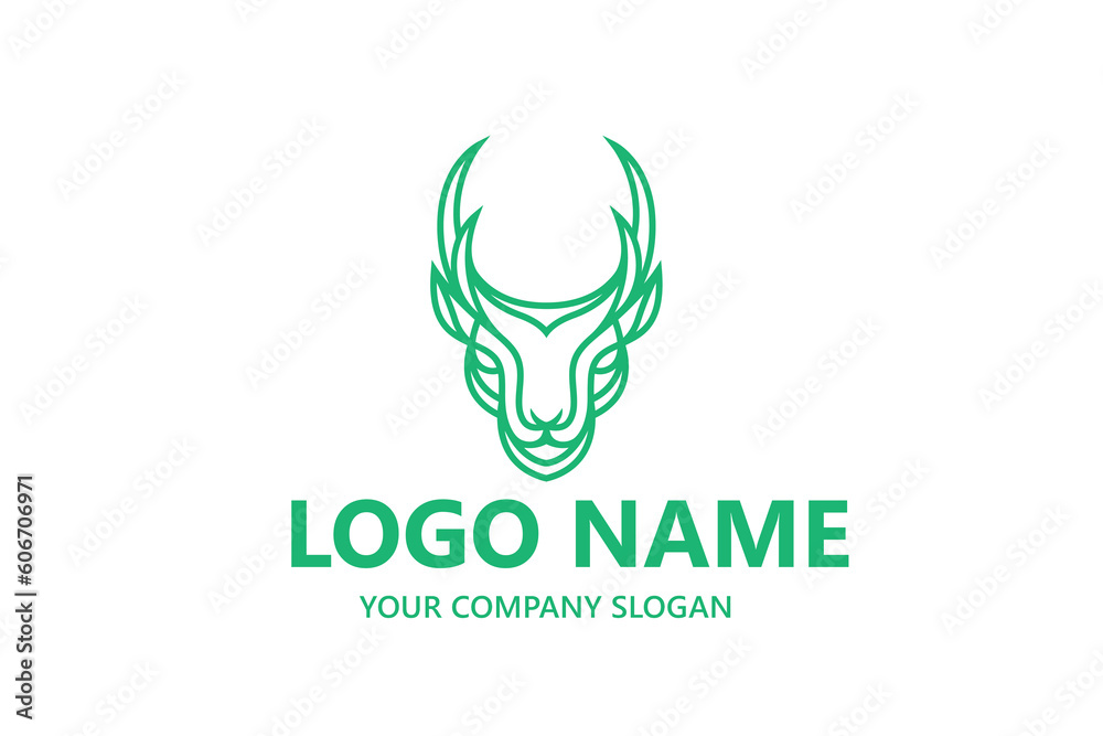 deer head antler logo vector design template, hunting illustration deer head antler logo vector design template, hunting illustration