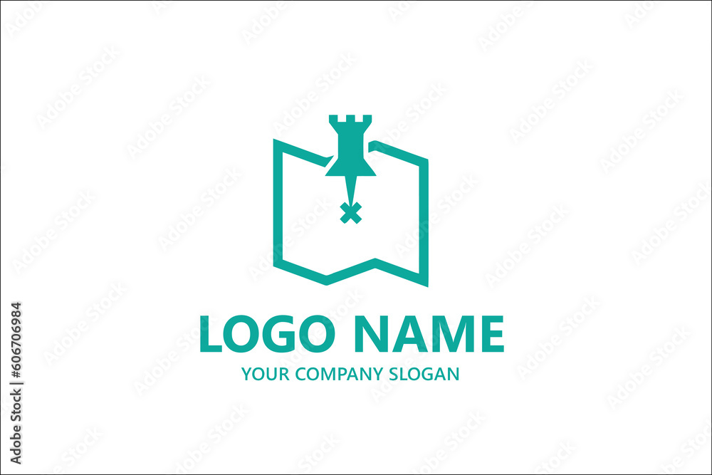 Obraz premium Pinned on map logo vector