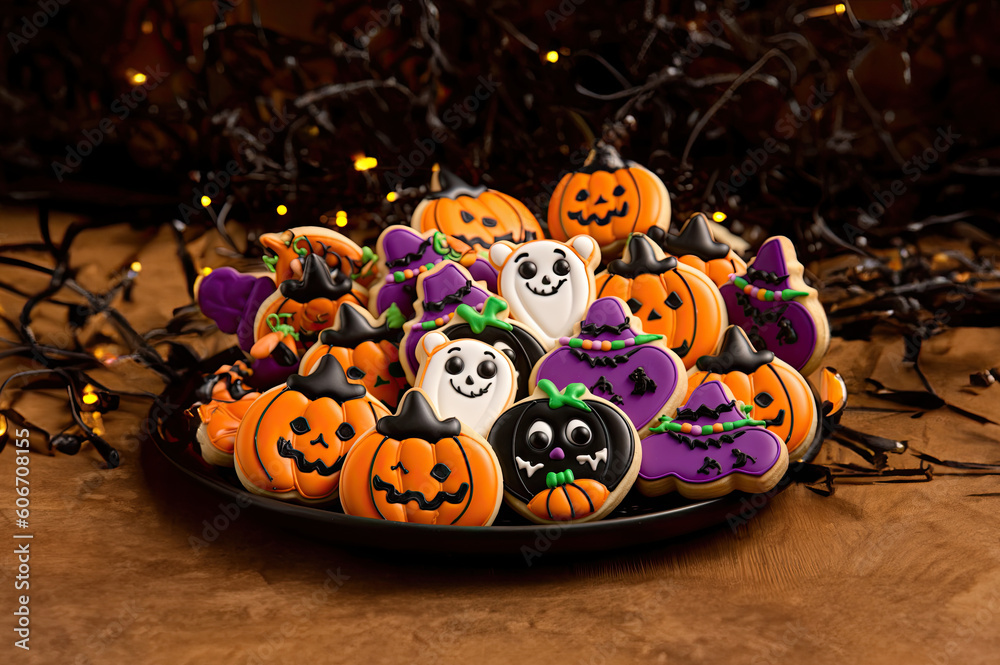 Halloween cookie created with Generative AI technology