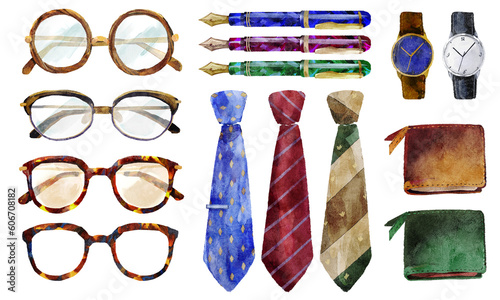 メガネ_万年筆_ネクタイ_紳士雑貨