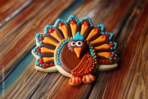 Turkey cookie created with Generative AI technology
