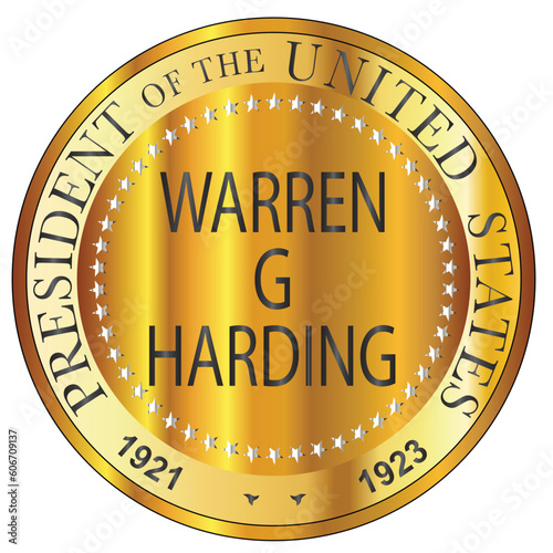 Warren G Harding Gold Metal Stamp