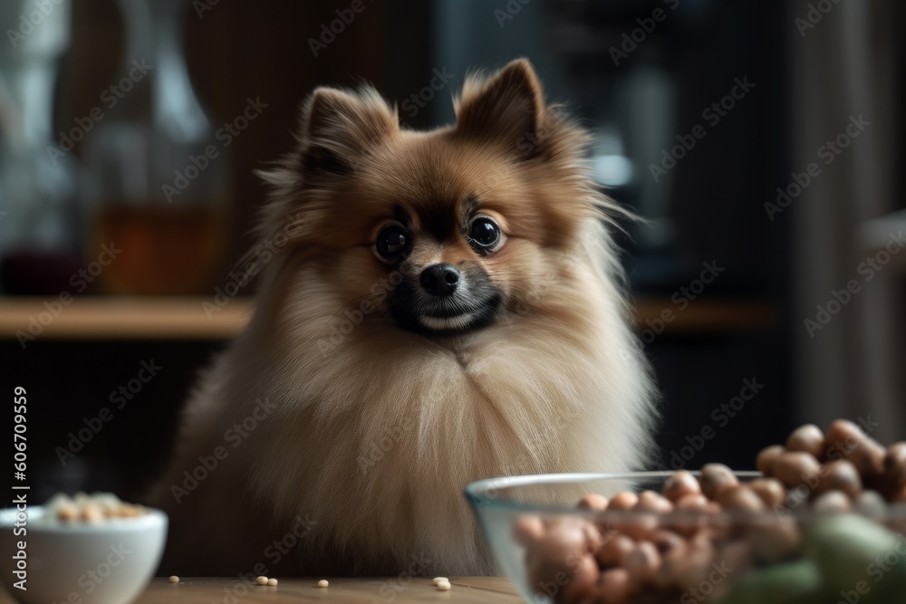 Spitz dog food cute. Generate Ai Spitz dog food cute. Generate Ai