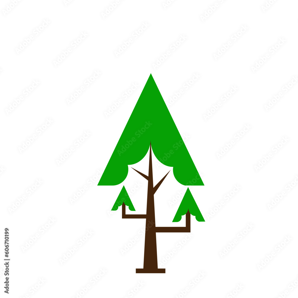 Obraz premium Aesthetics green tree triangle compatible for any design 