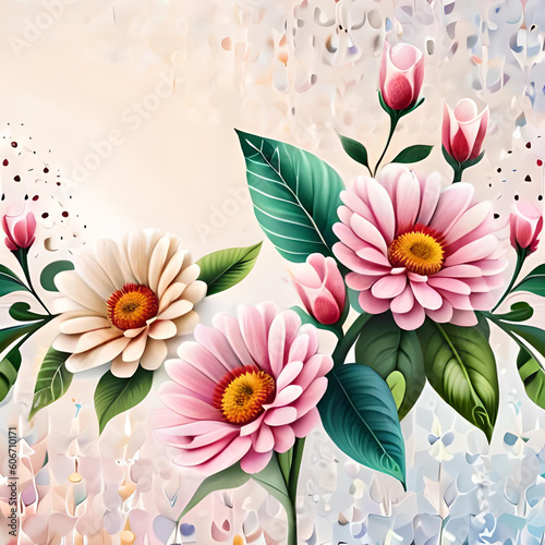 Background With Flowers, Abstract Background Generative ai 